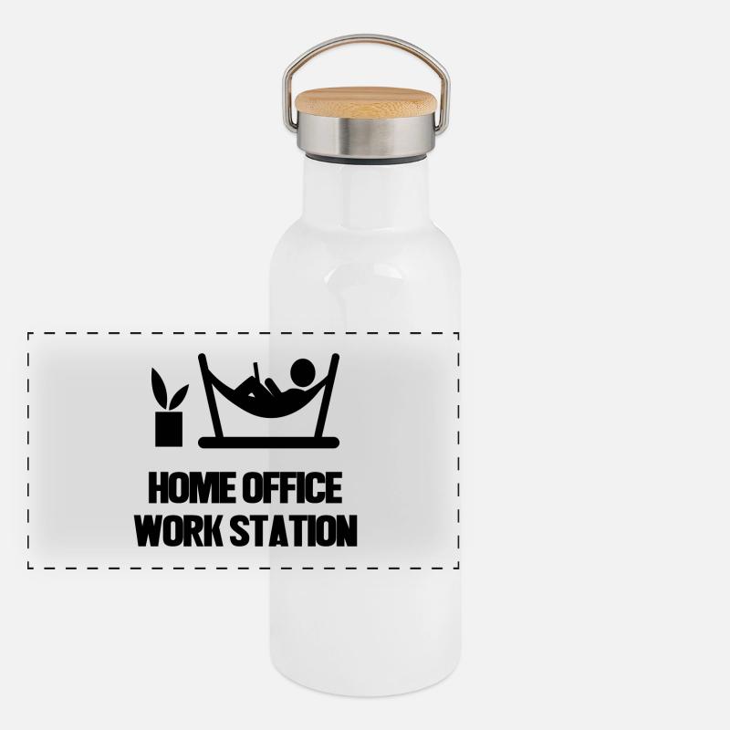 Laptop Wfh Home Office Statement Workplace Panoramic Thermal Bottle with Bamboo Lid