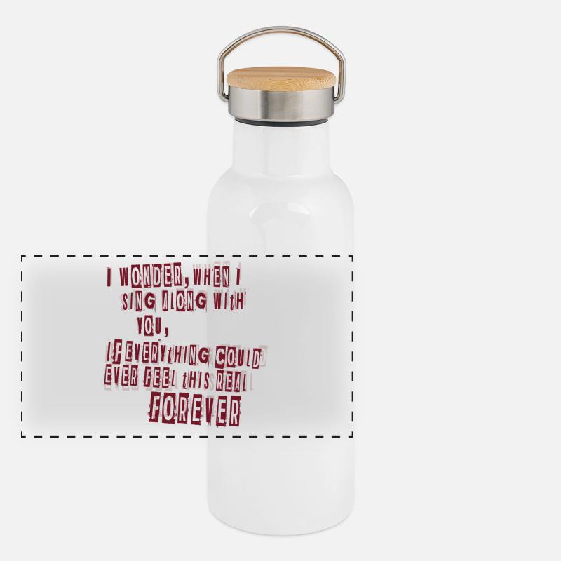 Paroles éternelles Gourde isotherme avec bouchon en bambou