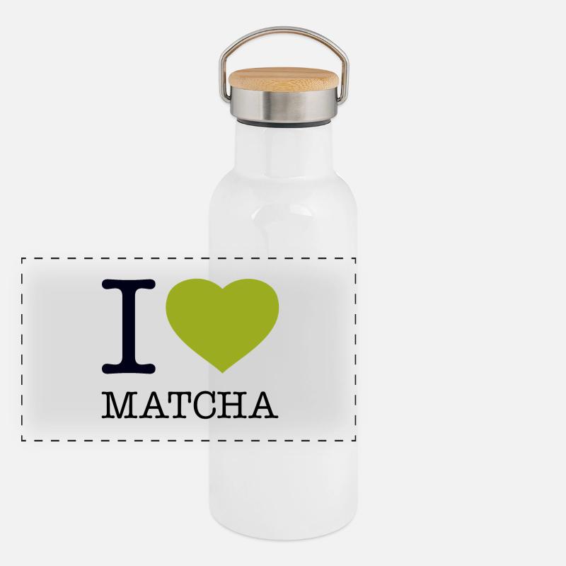 I LOVE MATCHA Panoramic Thermal Bottle with Bamboo Lid