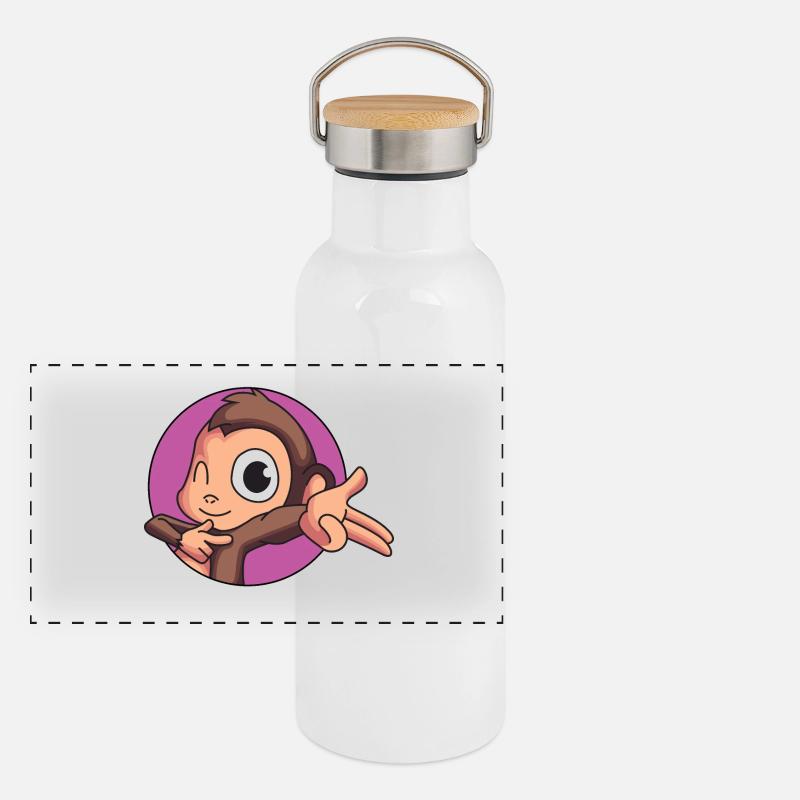 Cheeky monkey Panoramic Thermal Bottle with Bamboo Lid
