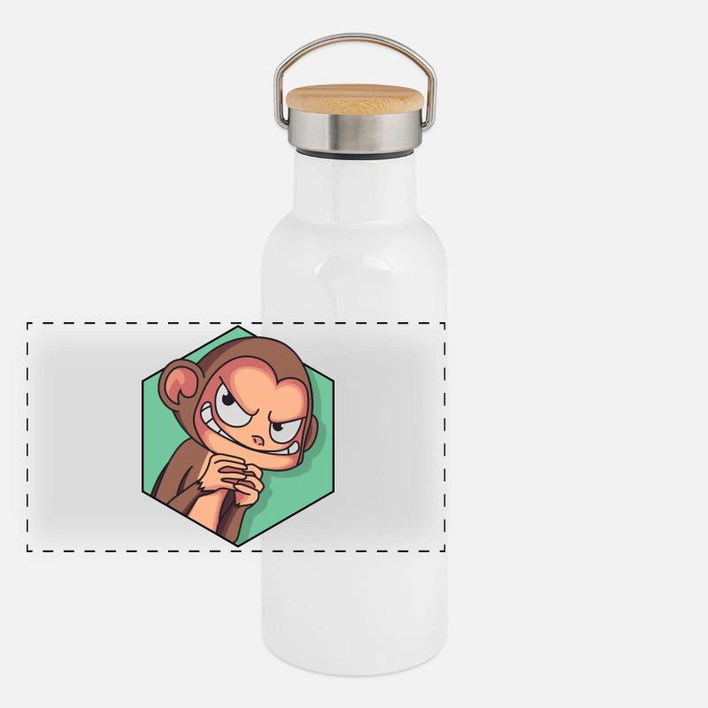 Singe rusé | Drôle de singe Gourde isotherme avec bouchon en bambou