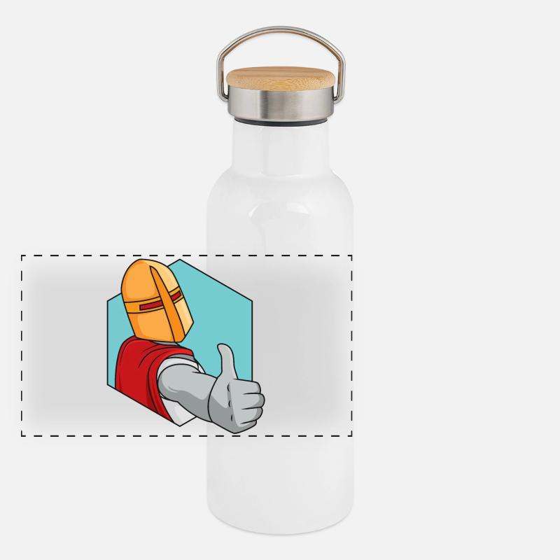 Knight thumbs up Panoramic Thermal Bottle with Bamboo Lid