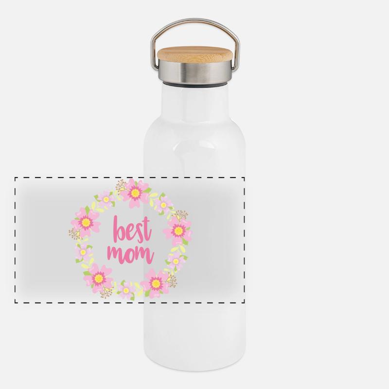Beste Mutter Panorama Thermosflasche mit Bambusdeckel