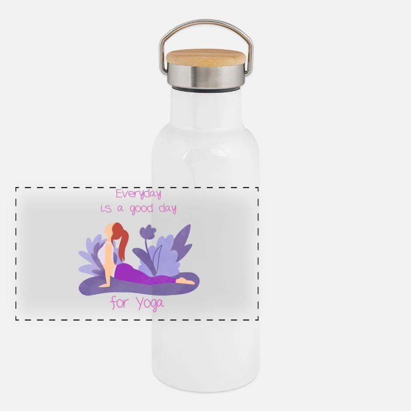 Yoga Panorama Thermosflasche mit Bambusdeckel