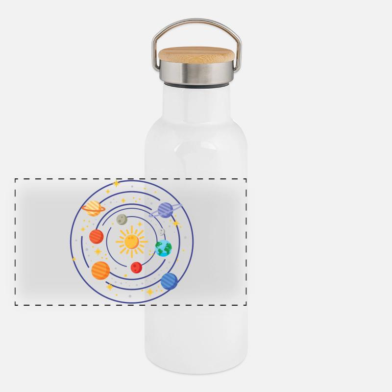 Système solaire Gourde isotherme avec bouchon en bambou