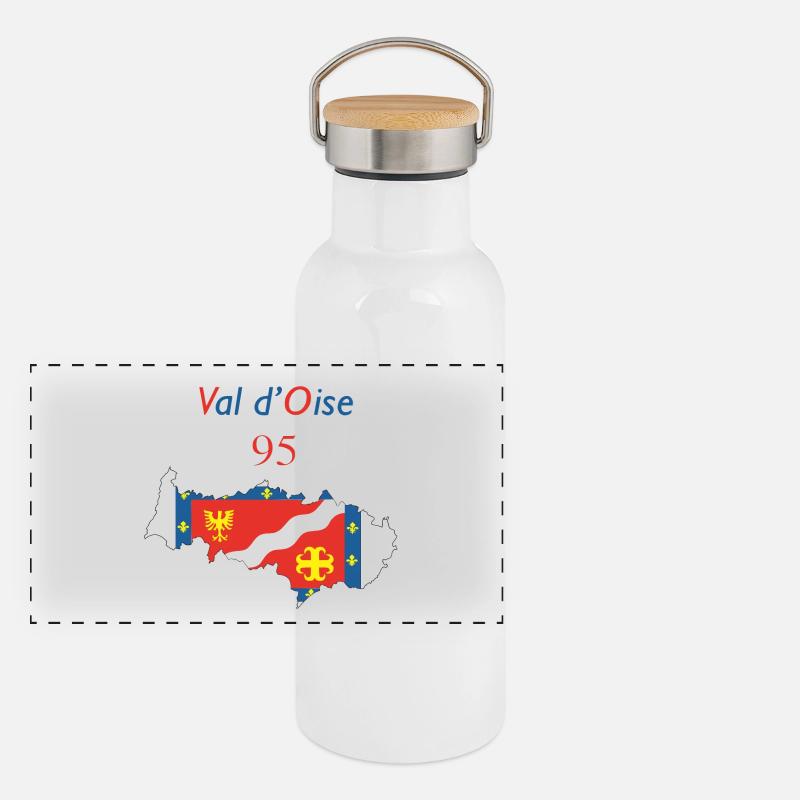 Val d'oise Panorama Thermosflasche mit Bambusdeckel