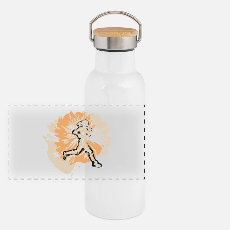 Coureur au marathon Gourde isotherme avec bouchon en bambou