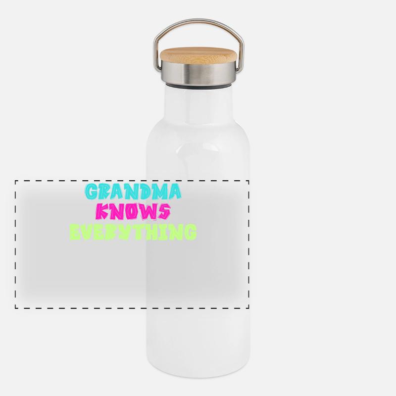 Oma Großmutter Alte Frau Seniorin Statement Panorama Thermosflasche mit Bambusdeckel