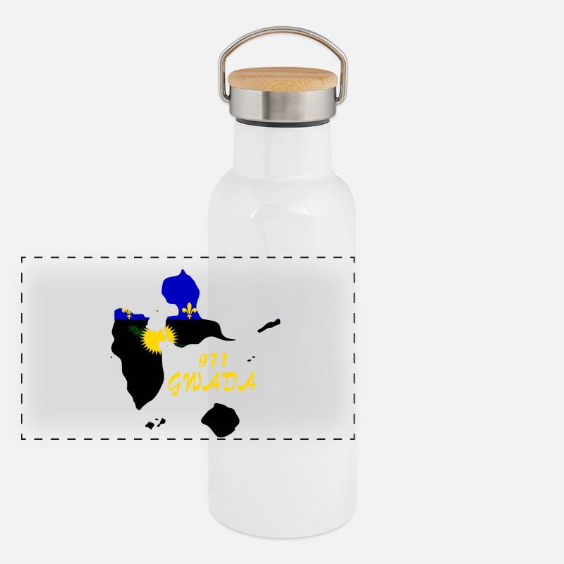 Guadeloupe Gourde isotherme avec bouchon en bambou