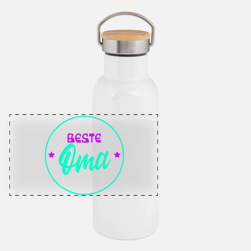 Beste Oma Statement Großmutter Großmama Seniorin Panorama Thermosflasche mit Bambusdeckel