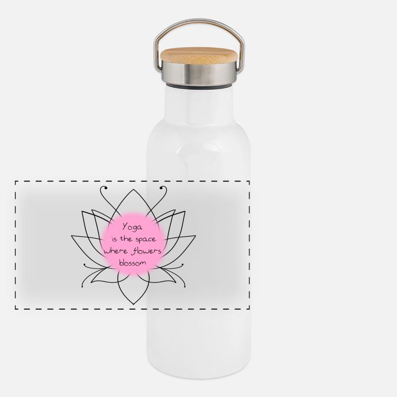 Yoga Panorama Thermosflasche mit Bambusdeckel