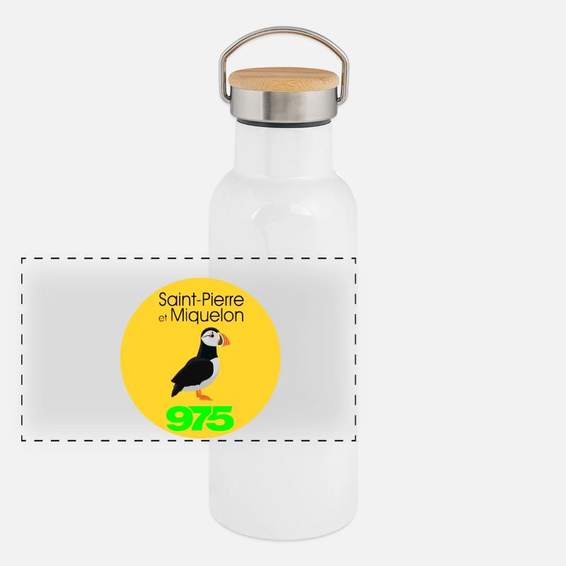 Saint-pierre et miquelon Gourde isotherme avec bouchon en bambou