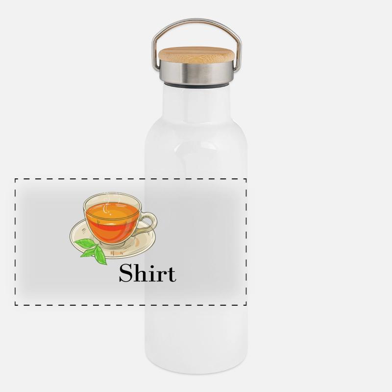 Tea shirt Panoramic Thermal Bottle with Bamboo Lid