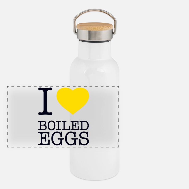 I LOVE BOILED EGGS Eier Panoramic Thermal Bottle with Bamboo Lid
