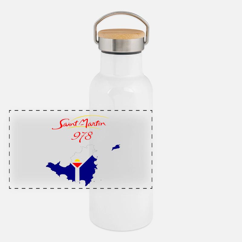 Sint Maarten Panoramic Thermal Bottle with Bamboo Lid