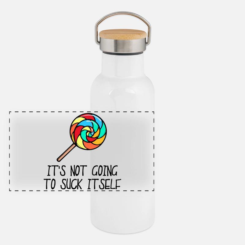 Cool Sweets Statement Candy avec une dent sucrée Gourde isotherme avec bouchon en bambou