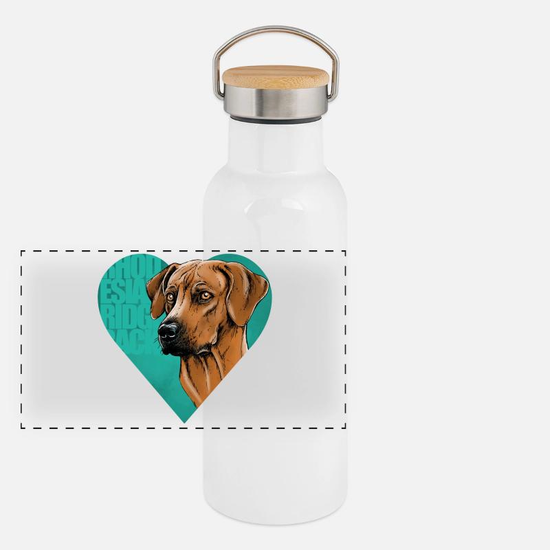 Rhodesian Ridgeback Gourde isotherme avec bouchon en bambou