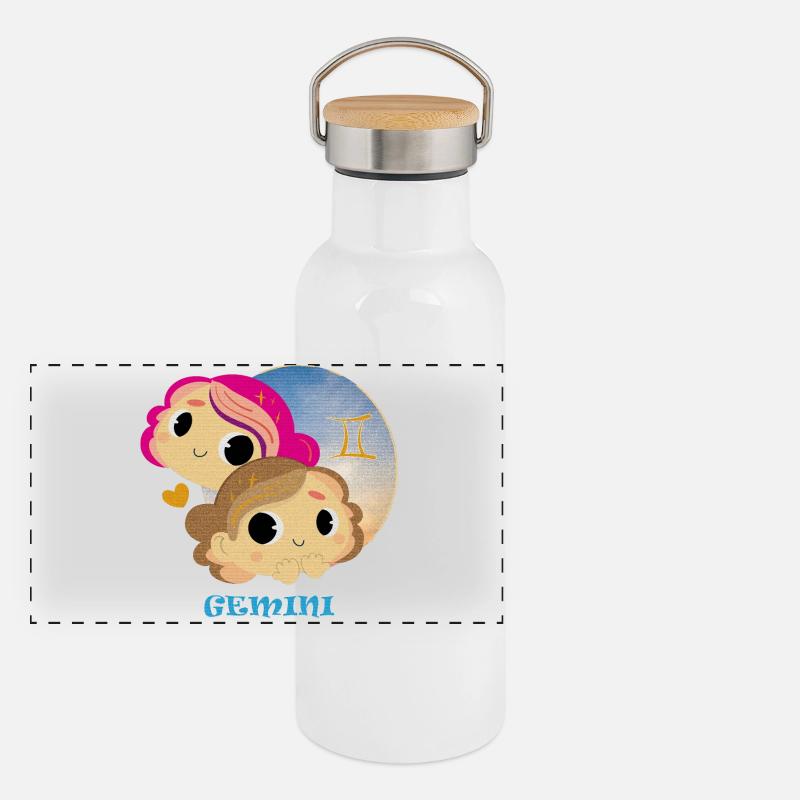 Panorama Thermosflasche mit Bambusdeckel