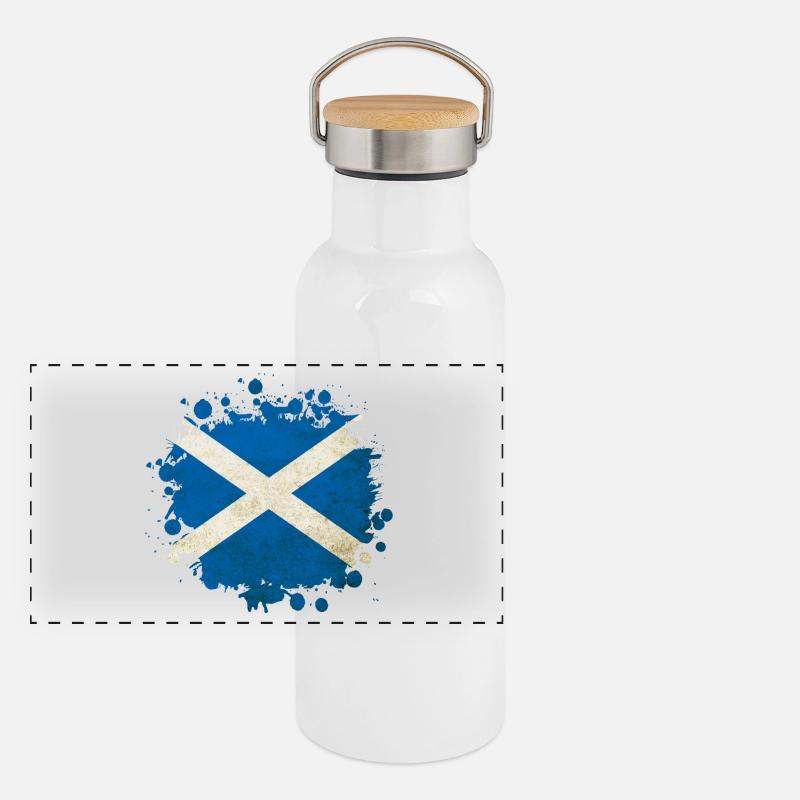 Scotland blob flags design Panoramic Thermal Bottle with Bamboo Lid