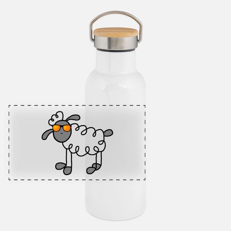 Panorama Thermosflasche mit Bambusdeckel