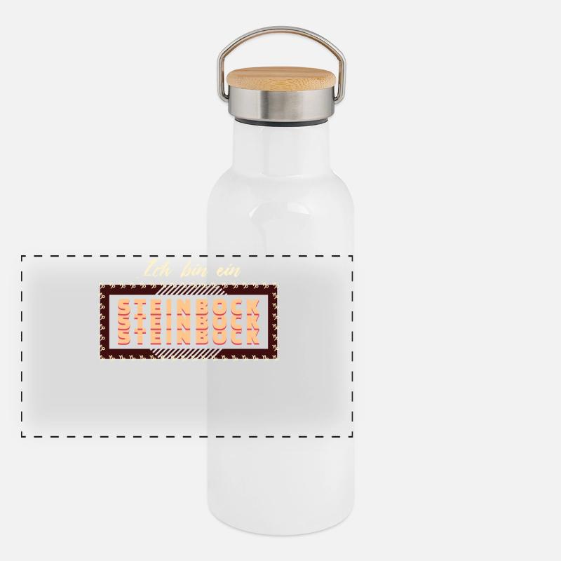 Cool Horoskop Statement Steinbock Aberglaube Panorama Thermosflasche mit Bambusdeckel