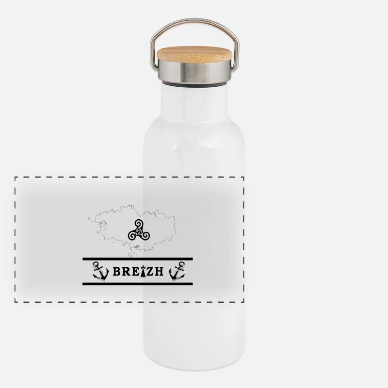 Bretagne Gourde isotherme avec bouchon en bambou