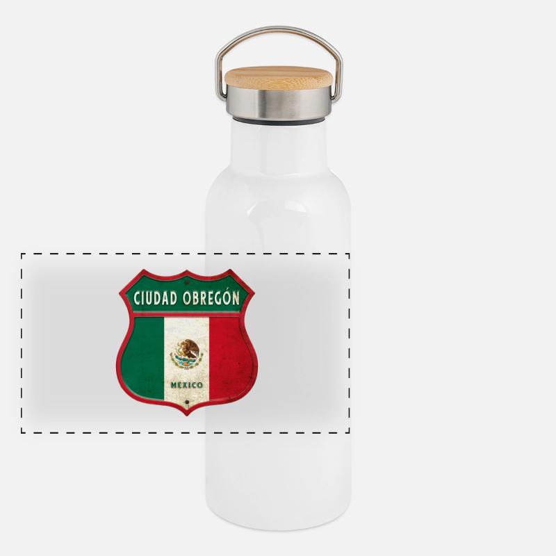 Écusson Ciudad Obregon Mexico Gourde isotherme avec bouchon en bambou