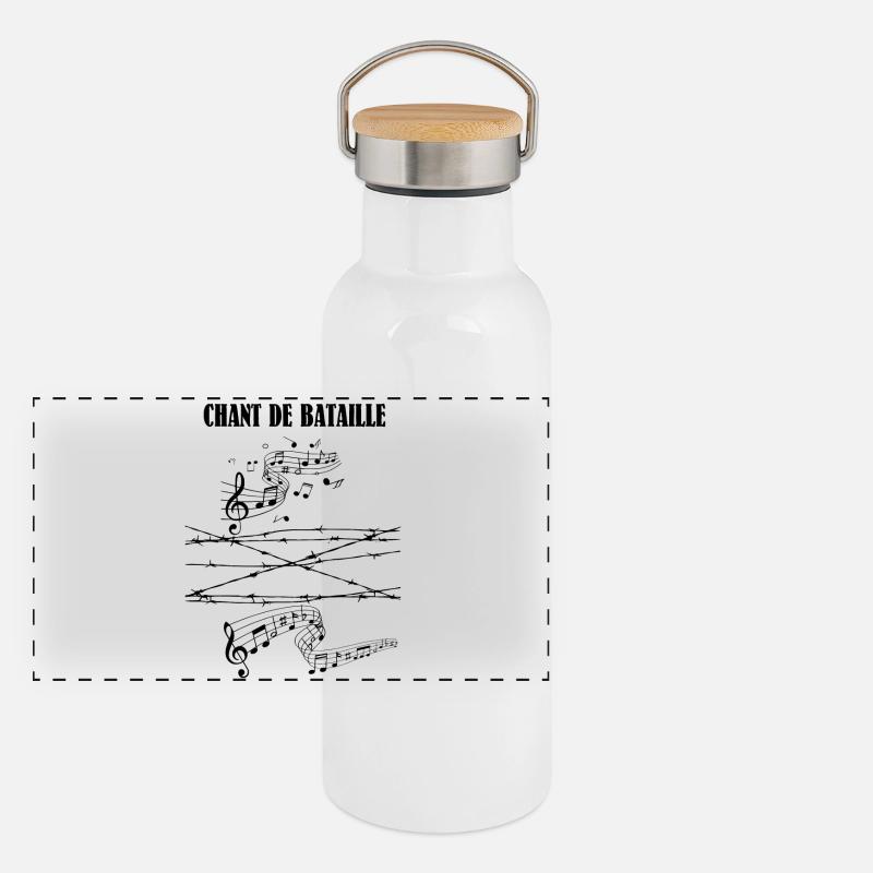 chant de bataille Gourde isotherme avec bouchon en bambou