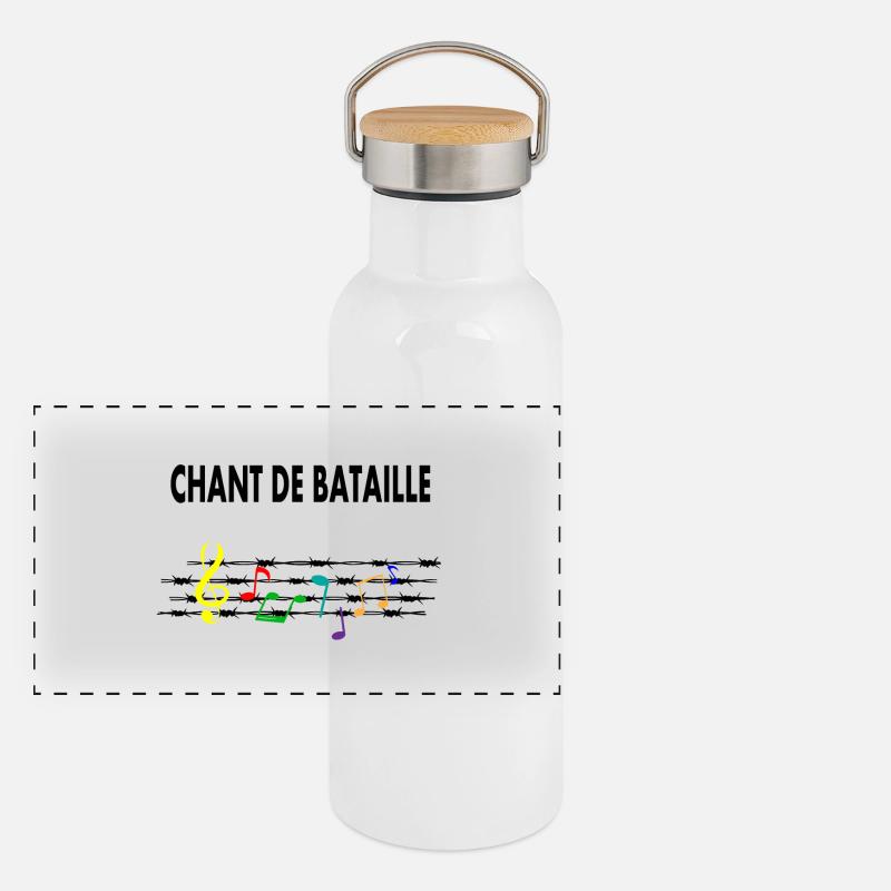 Chant de bataille Gourde isotherme avec bouchon en bambou