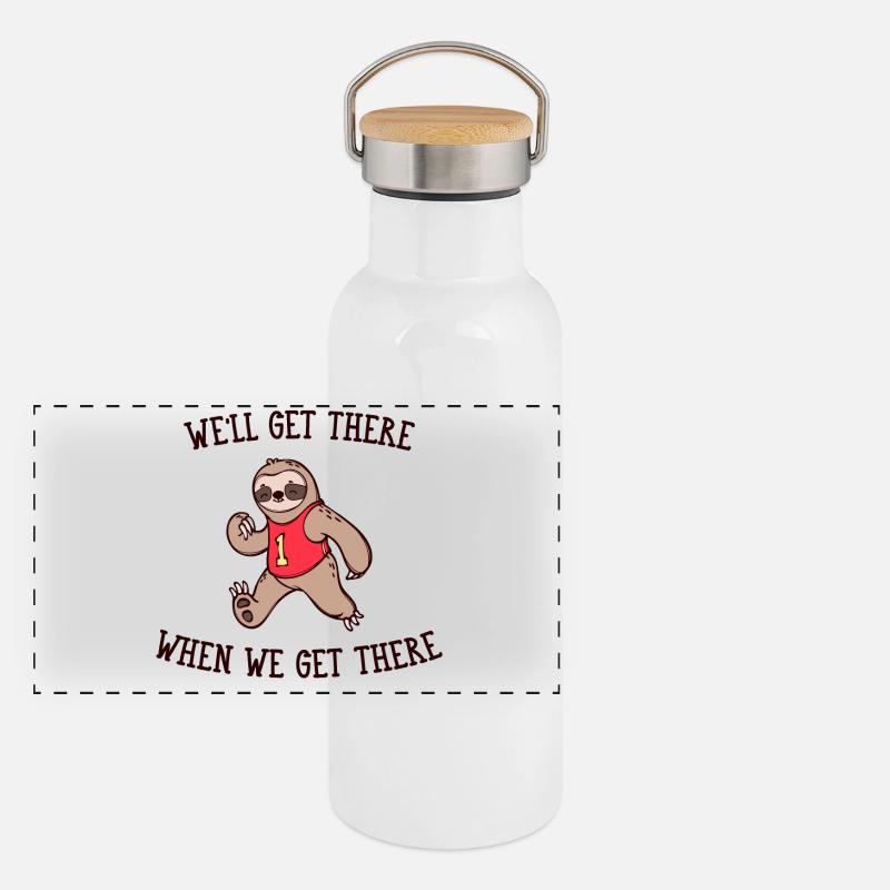 Snail's Pace Animal Sloth Statement Slow Panoramic Thermal Bottle with Bamboo Lid