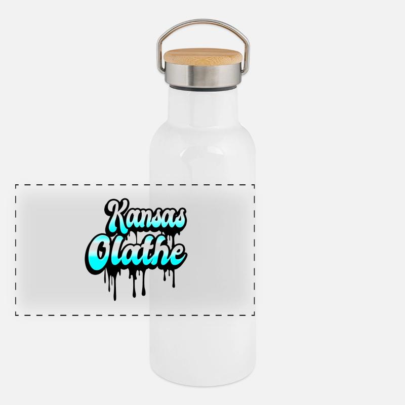 Olathe Kansas Design Panorama Thermosflasche mit Bambusdeckel