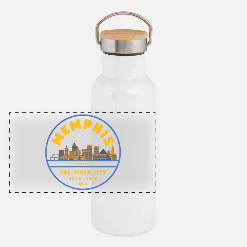 Memphis RiverCity Skyline Tee Panorama Thermosflasche mit Bambusdeckel