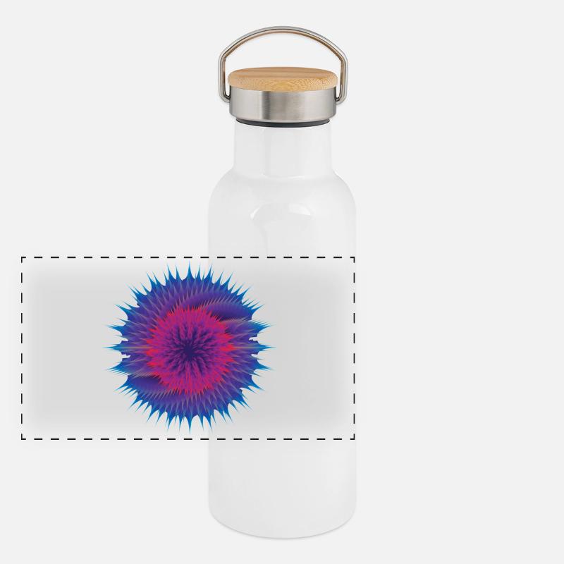 Vector Flower Panoramic Thermal Bottle with Bamboo Lid