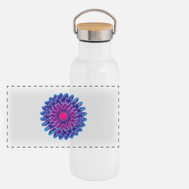 Vector Flower Panoramic Thermal Bottle with Bamboo Lid