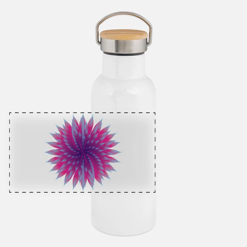 Vektor Blume Panorama Thermosflasche mit Bambusdeckel