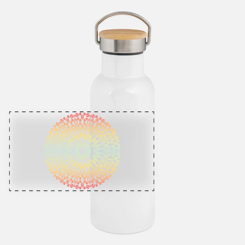Mandala Panorama Thermosflasche mit Bambusdeckel