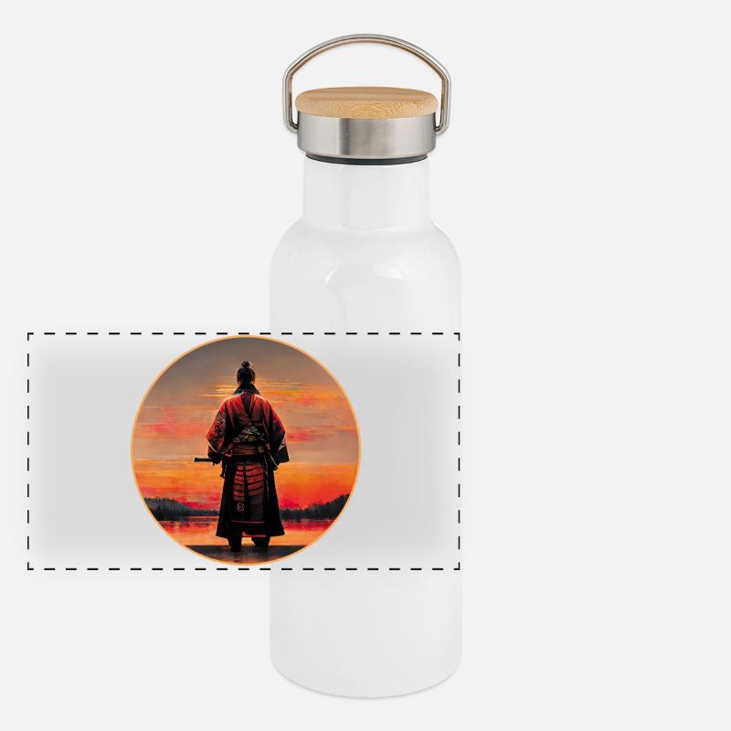 Guerrier Samouraï Gourde isotherme avec bouchon en bambou