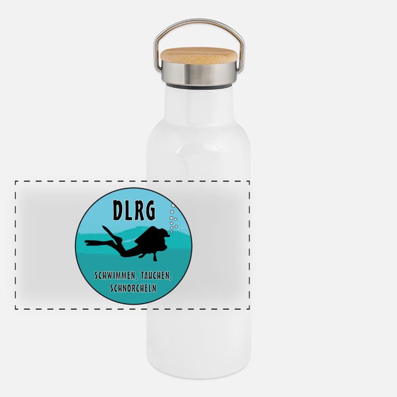 DLRG Panorama Thermosflasche mit Bambusdeckel