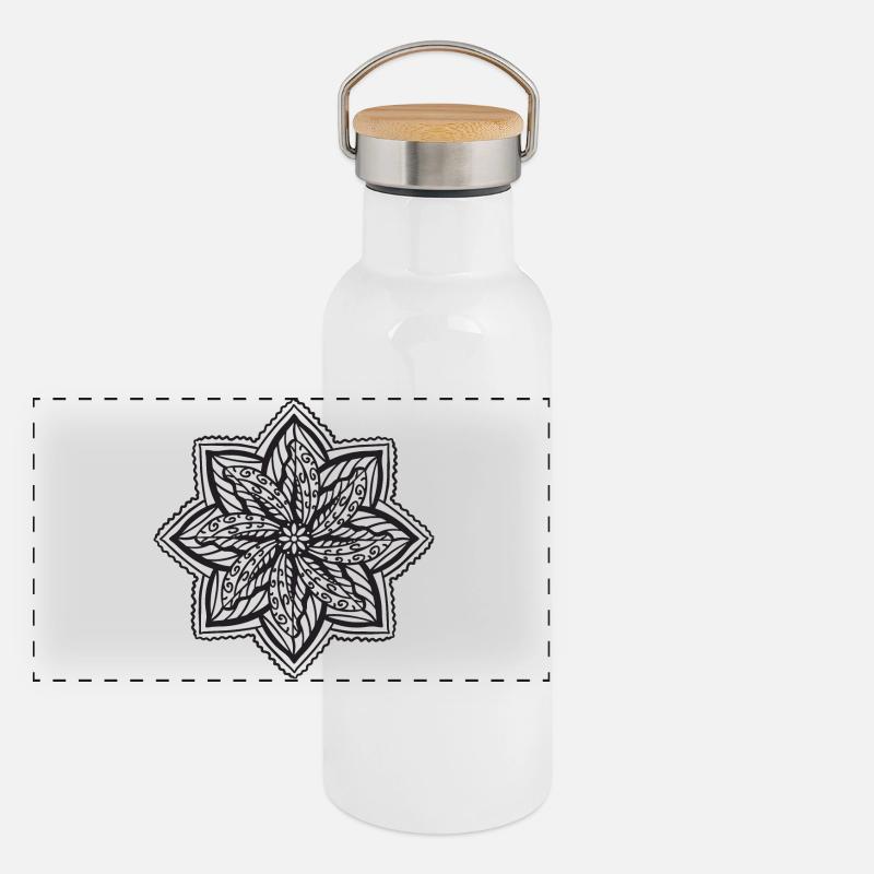 Mandala Gourde isotherme avec bouchon en bambou