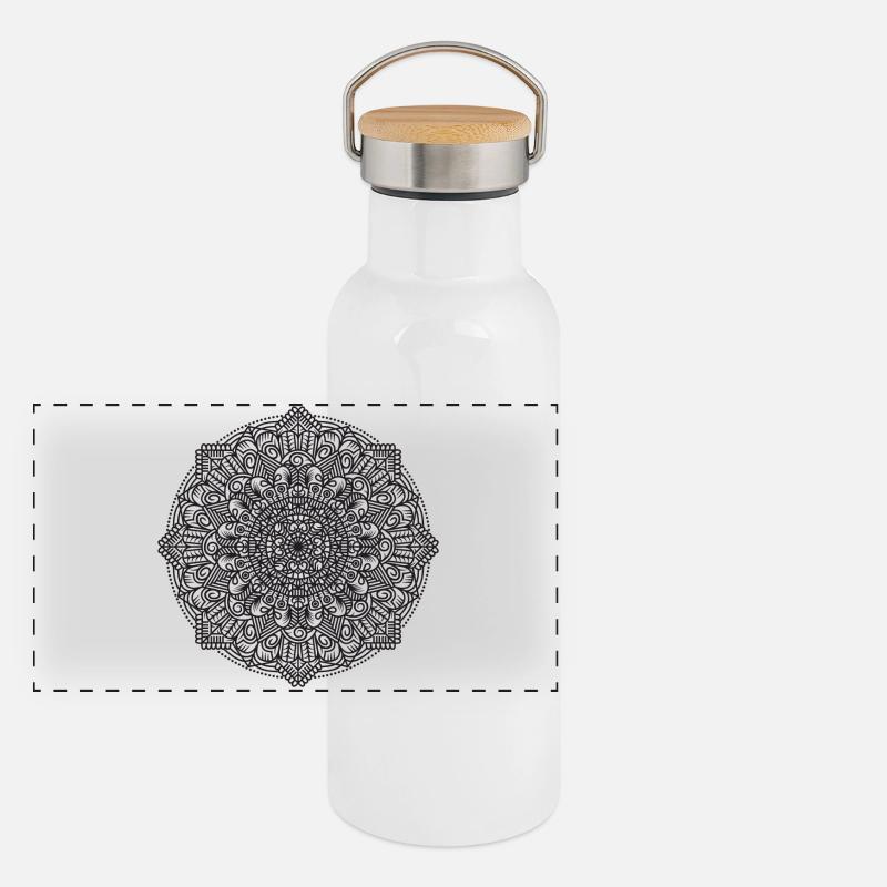 Mandala Gourde isotherme avec bouchon en bambou