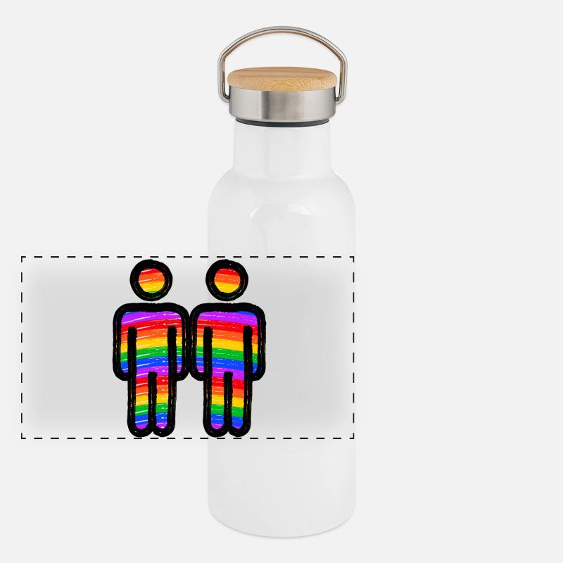 Lgbt Same-sex partnership Bisexual Panoramic Thermal Bottle with Bamboo Lid