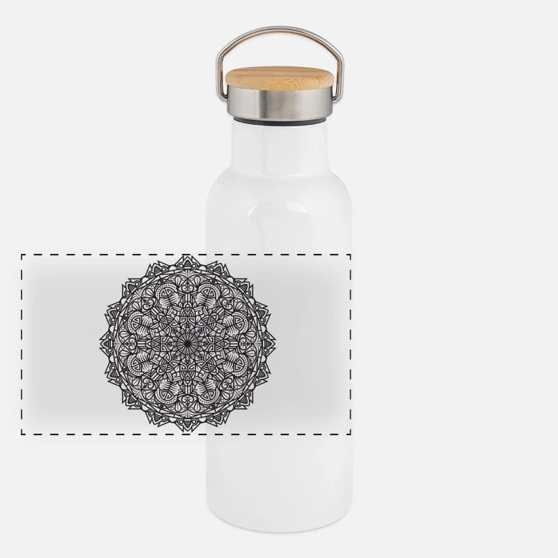 Panorama Thermosflasche mit Bambusdeckel