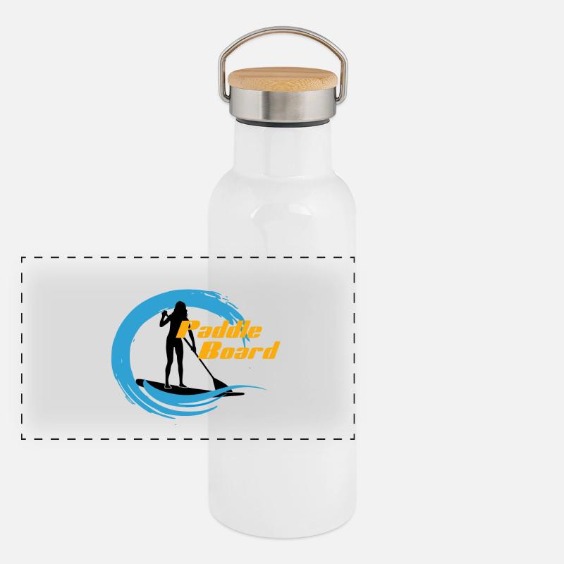 Panorama Thermosflasche mit Bambusdeckel
