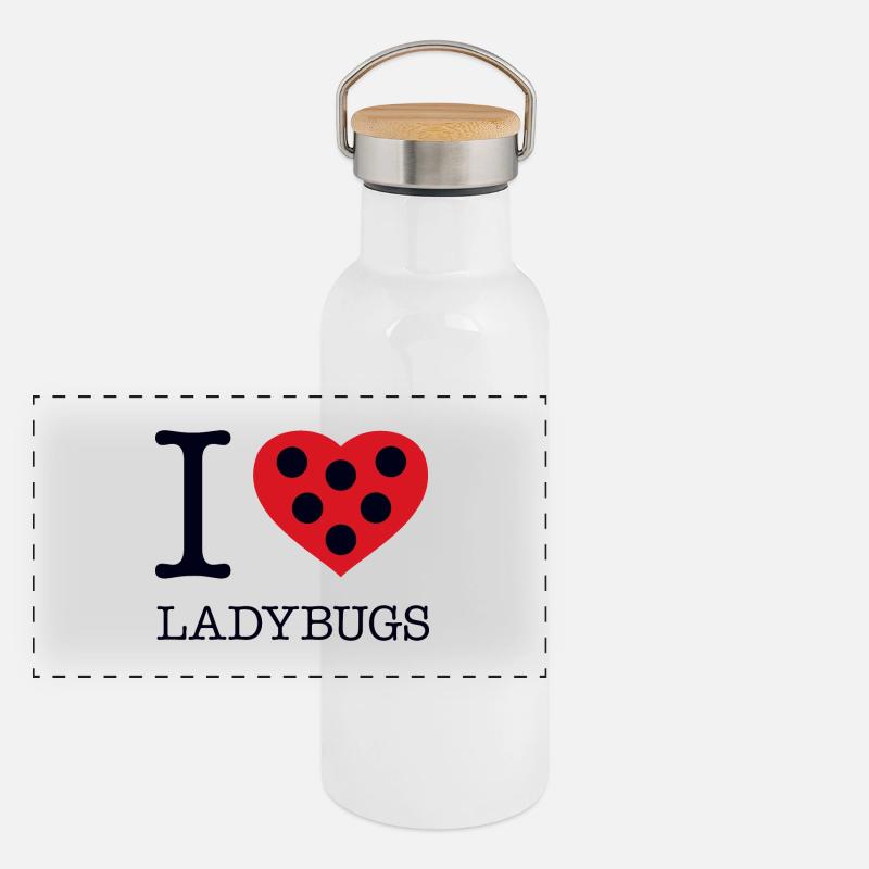 I LOVE LADYBUGS Panorama Thermosflasche mit Bambusdeckel
