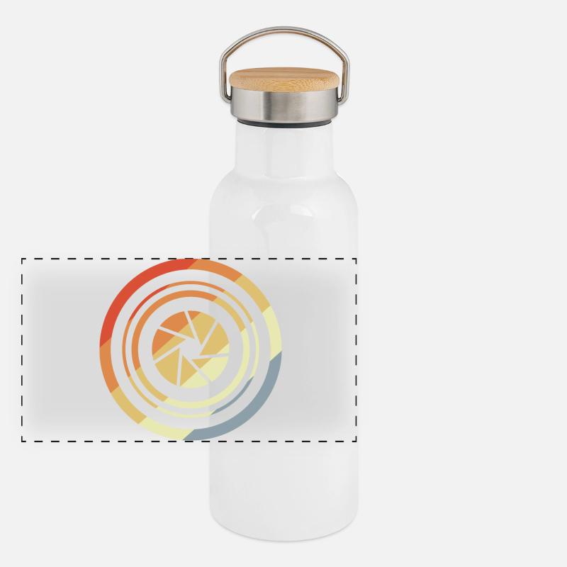Camera Aperture Panoramic Thermal Bottle with Bamboo Lid