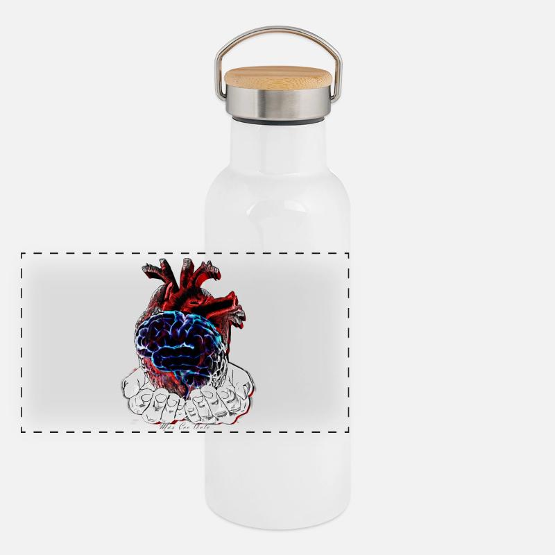 SWEDEN - Panoramic Thermal Bottle with Bamboo Lid - white