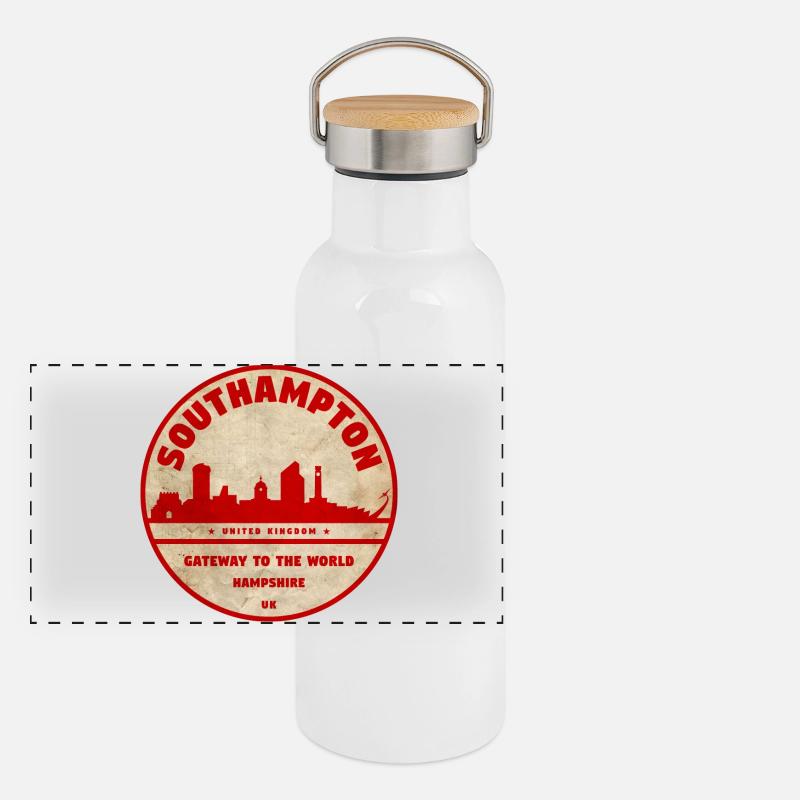 Southampton Skyline Badge Panoramic Thermal Bottle with Bamboo Lid