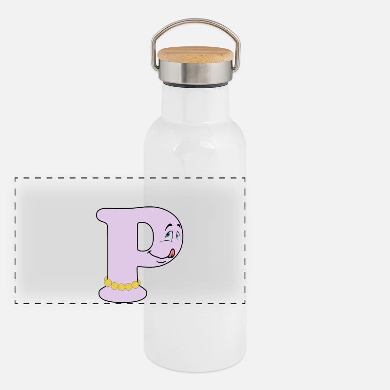P Panorama Thermosflasche mit Bambusdeckel