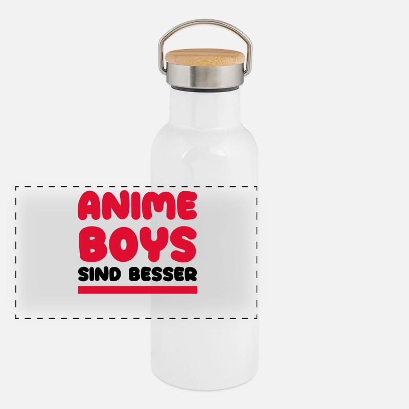 Anime Comic Statement Manga Popkultur Asiatisch Panorama Thermosflasche mit Bambusdeckel
