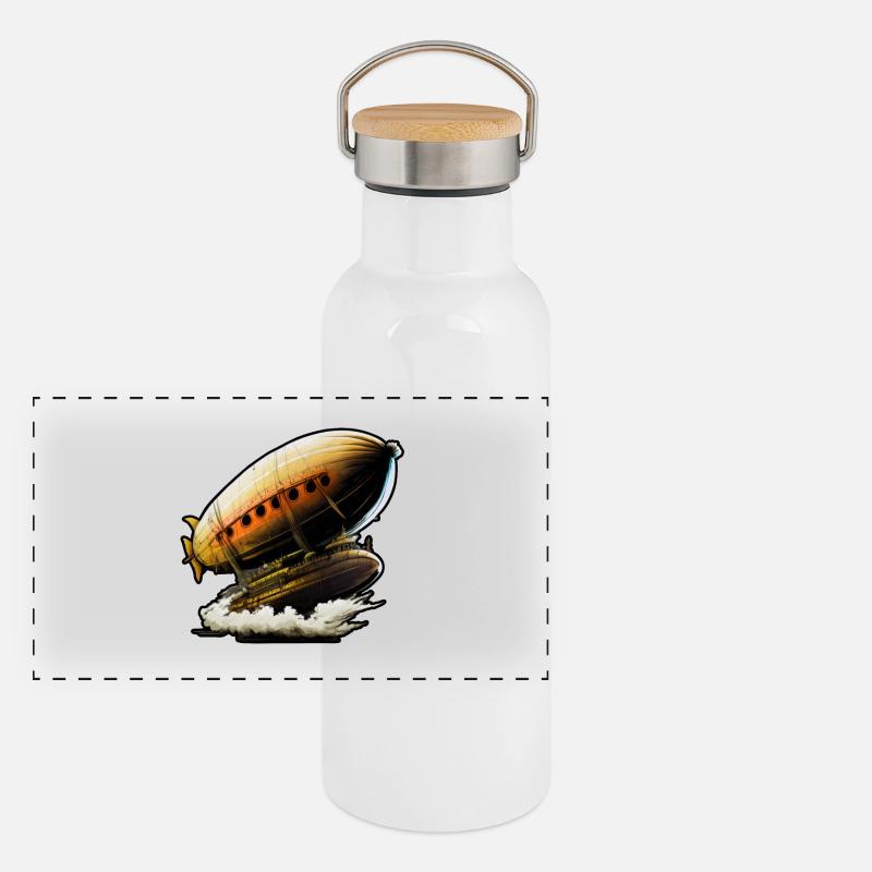 Zeppelin 01 Gourde isotherme avec bouchon en bambou